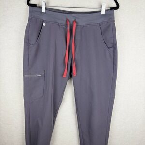 Women's Figs Zamora High Waisted Grey Jogger Scrub Pants Sz M